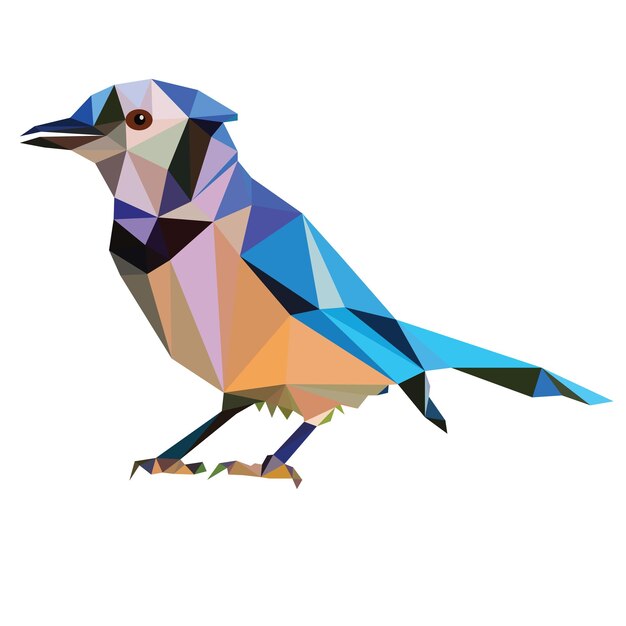 Pintura de diseño vectorial de aves de baja poli