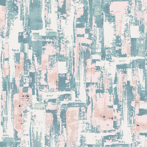 una pintura de un edificio con un fondo rosa y verde