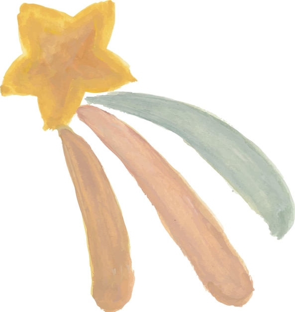 una pintura de una estrella amarilla con una franja verde en ella