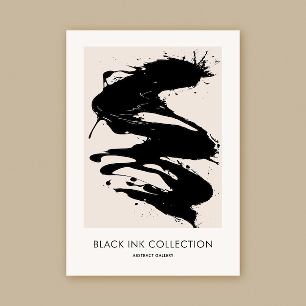 Vector pintura de expresionismo de tinta negra estilo abstracto de pollock lámina artística