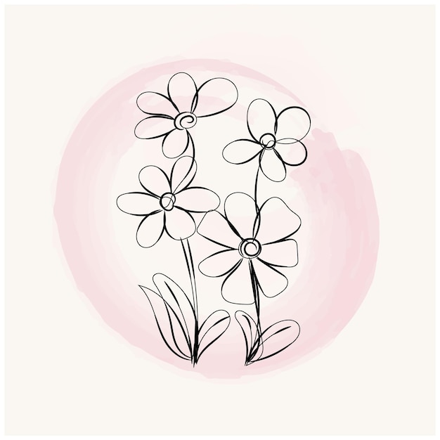 una pintura de una flor con la palabra flores en el centro