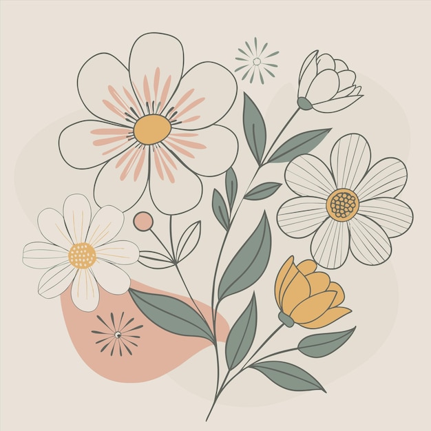 una pintura de flores con la palabra primavera en ella