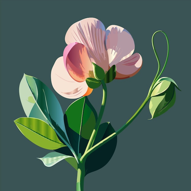 una pintura de flores con la palabra "primavera" en la parte inferior