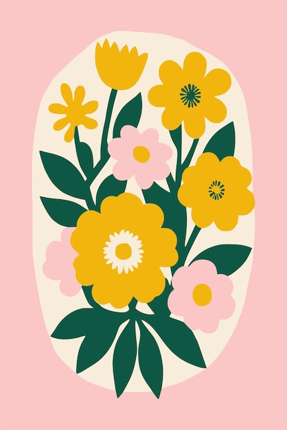 una pintura de flores con las palabras " primavera " en ella