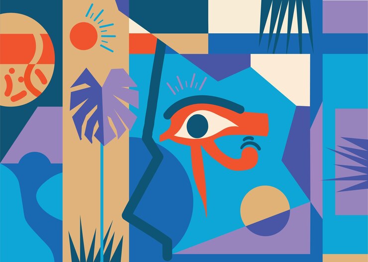 Pintura de formas abstractas dibujadas a mano