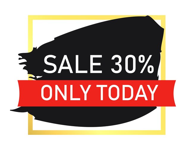 Pintura frotis web banner tarjeta de visita 30 por ciento de descuento plantilla ilustración vectorial