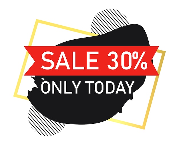 Pintura frotis web banner tarjeta de visita 30 por ciento de descuento plantilla Vector