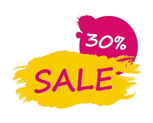 Pintura frotis web banner tarjeta de visita 30 por ciento de descuento plantilla Vector