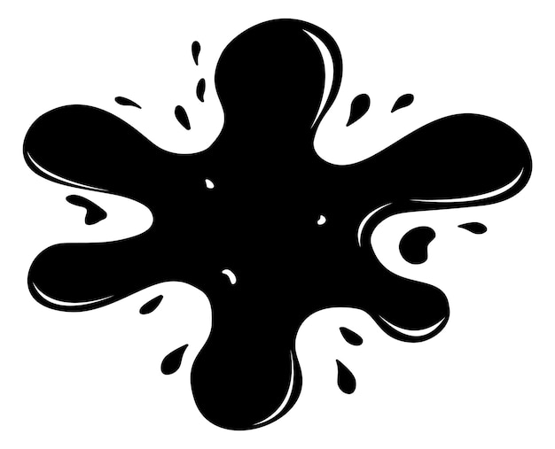 Pintura de fusión negraManchas de pintura actuales Ilustración vectorial