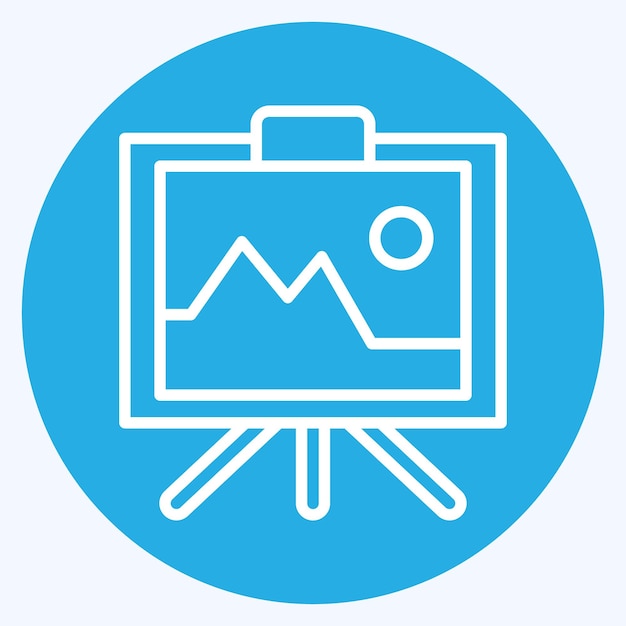 Pintura de iconos relacionada con el arte y los medios de comunicación símbolo ojos azules estilo diseño simple editable