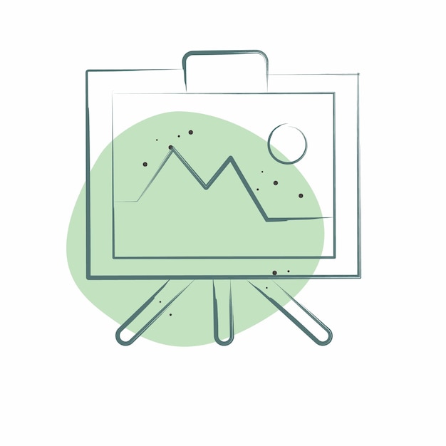 Pintura de iconos relacionada con el arte y el símbolo de los medios de comunicación Color Spot Style diseño simple editable