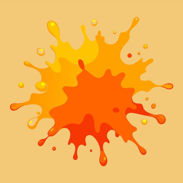 una pintura de líquido naranja y amarillo con salpicaduras de naranja