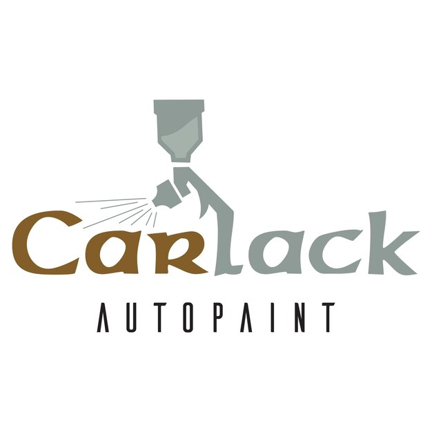 Pintura del logotipo del automóvil con pistola de pulverización y concepto único de vehículo colorido