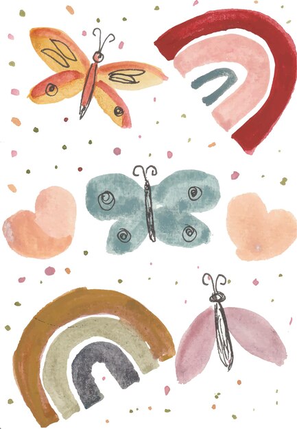 una pintura de una mariposa y un corazón con una mariposa en él