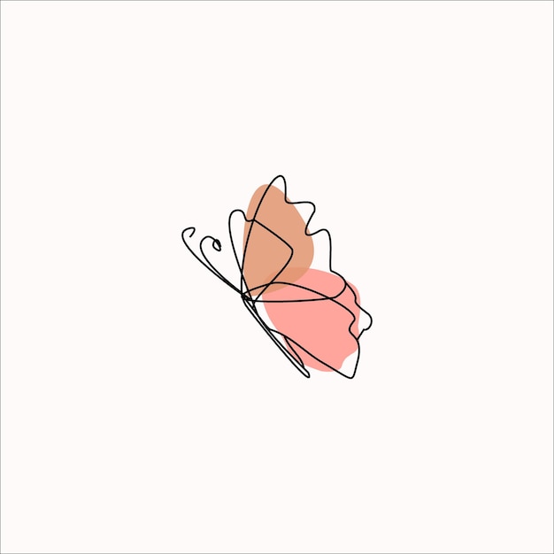 pintura de mariposa dibujada a mano estética