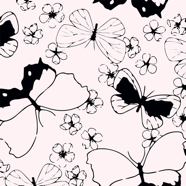una pintura de mariposa con mariposas y mariposas en ella