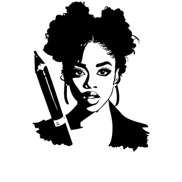 Pintura de mujer negra dibujada a mano plana elegante pegatina de dibujos animados icono concepto ilustración aislada