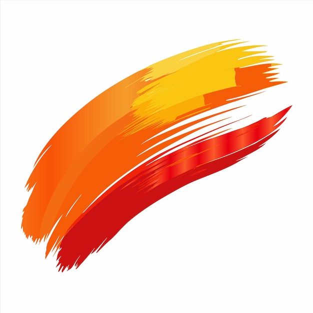 una pintura naranja y amarilla de un pincel rojo y naranja