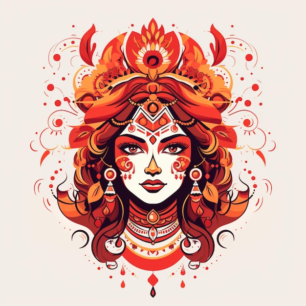 Vector pintura de navratri vectorial libre aislada