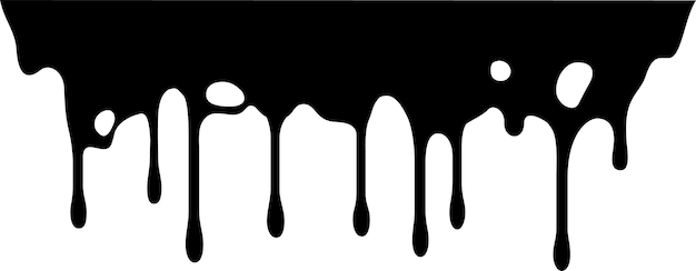 La pintura negra está goteando por un fondo blanco creando un efecto visual texturizado y artístico ideal para diseños relacionados con la creatividad artística o conceptos abstractos