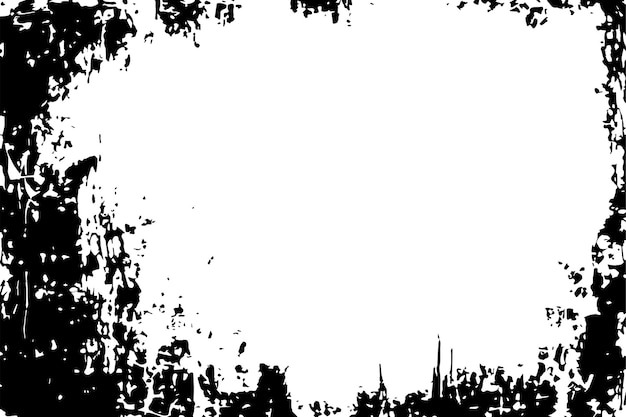 pintura negra monocromática con una textura áspera y gruesa sobre fondo blanco