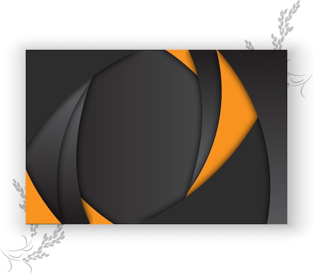 una pintura negra y naranja con un marco negro con un diseño en el medio