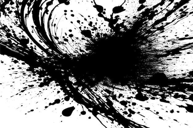 pintura negra textura grungy en fondo blanco imagen vectorial de la textura de salpicaduras de pintura negra