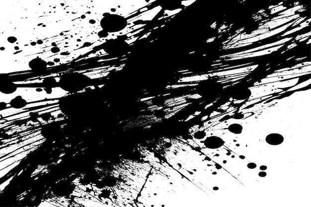 pintura negra textura grungy en fondo blanco imagen vectorial de la textura de salpicaduras de pintura negra