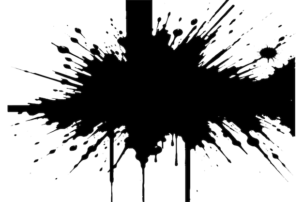 pintura negra textura grungy en fondo blanco imagen vectorial de la textura de salpicaduras de pintura negra