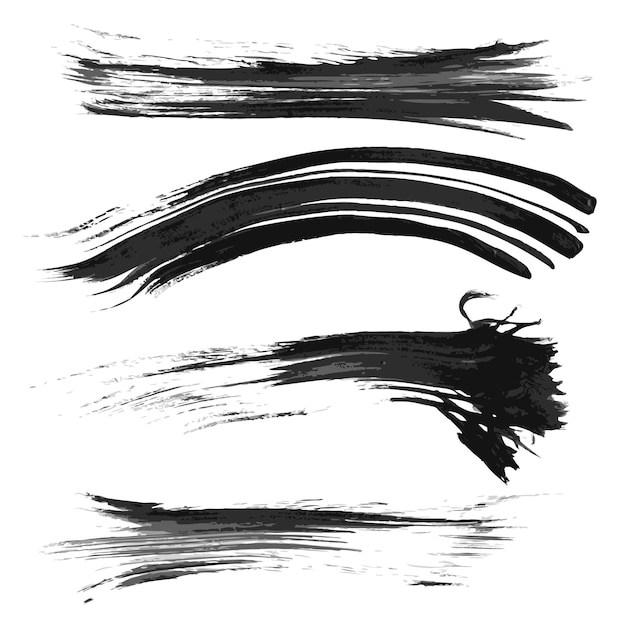 Pintura negra con trazos de textura aislados