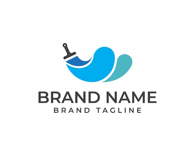 Pintura en la nube, combinación de logotipo, pintura con el diseño de plantilla de datos de Internet en la nube, diseño de logotipo de conexión