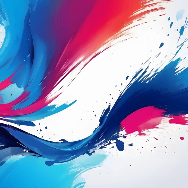 una pintura de una onda abstracta azul y roja