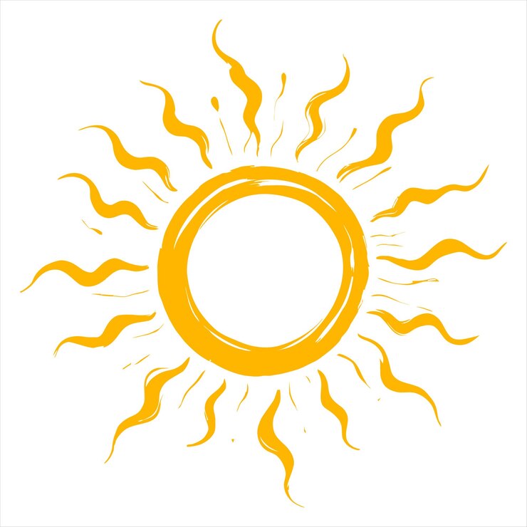 Vector pintura pincel trazo espiral sol