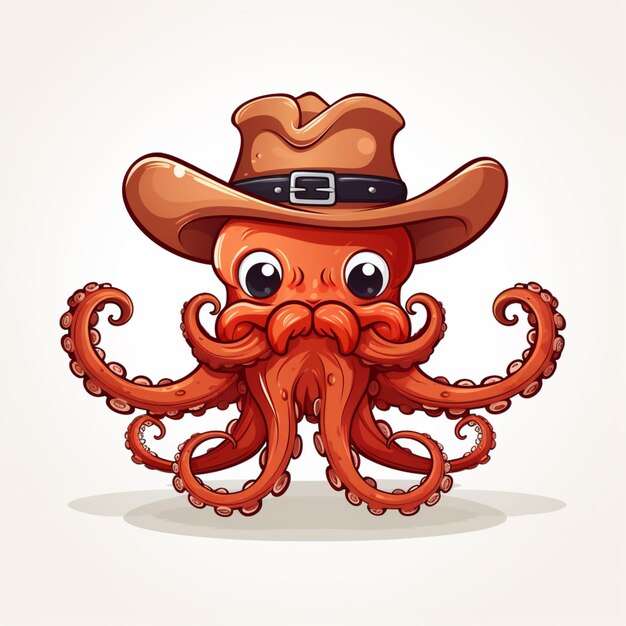 Pintura de pulpo vectorial libre aislada