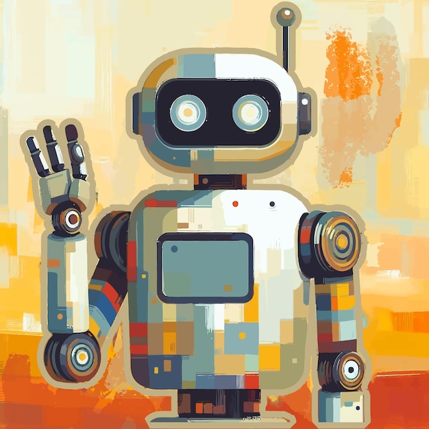 Vector una pintura de un robot