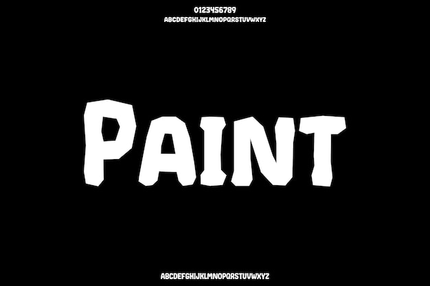 Pintura de roca Vector creativo Diseño de fuentes de alfabeto de piedra