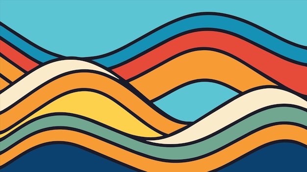 una pintura de una serpiente de color arco iris con un fondo azul