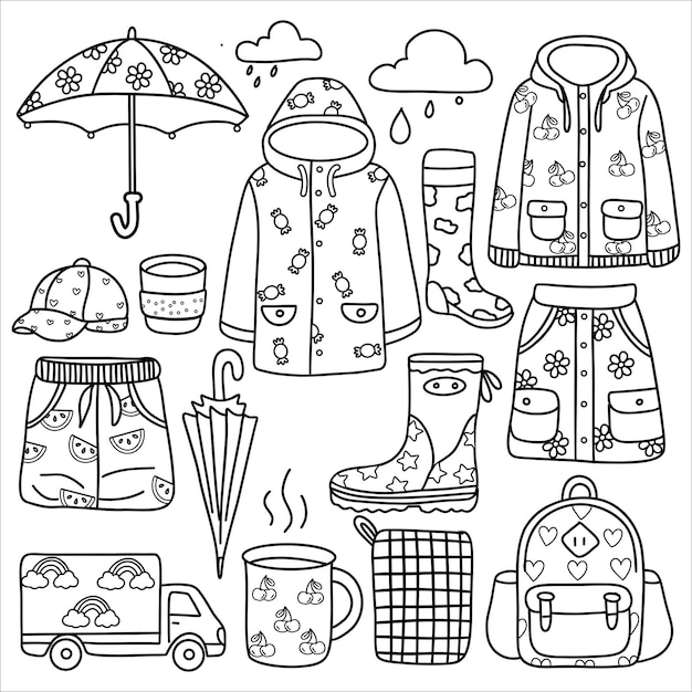 Pintura de trajes para el día de lluvia