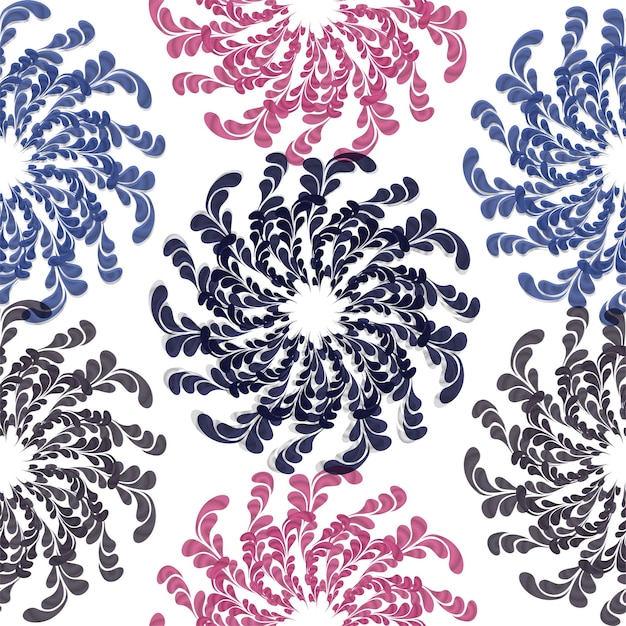 Pintura vectorial de acuarela. Fondo floral de patrones sin fisuras de gerbera