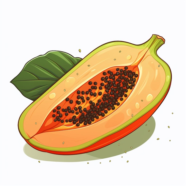 Pintura vectorial de papaya vectorial libre aislada