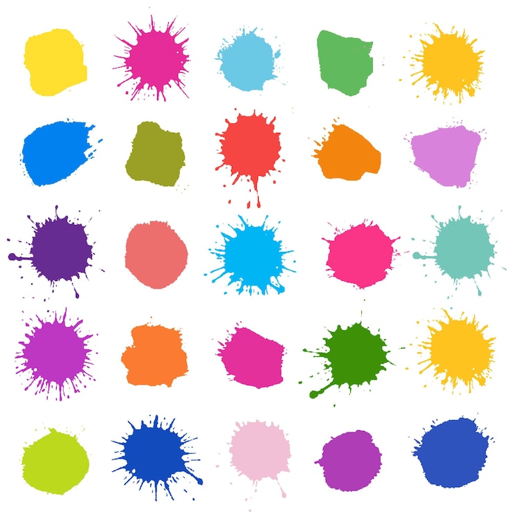 Vector pinturas de acuarela brillantes con fondo blanco aislado
