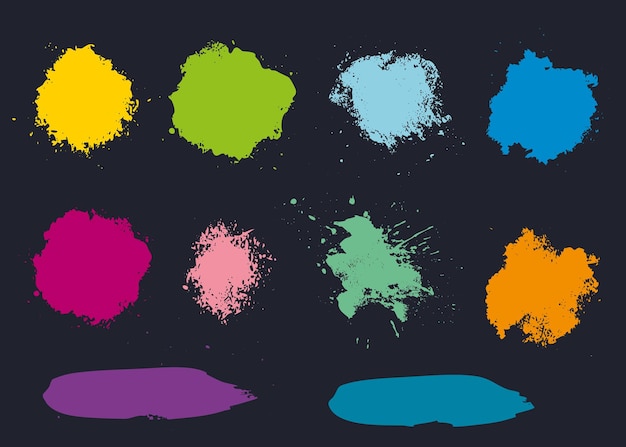 Pinturas coloridas y pinceladas