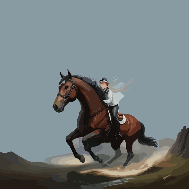 Vector pinturas digitales diseño de caballos