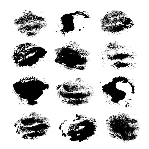 Pinturas negras aisladas sobre un fondo blanco