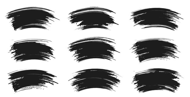 Pinturas de pincel pintadas a mano en negro