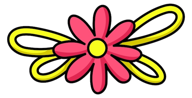 Pinza de pelo icono de dibujos animados Accesorio de alfiler de flor