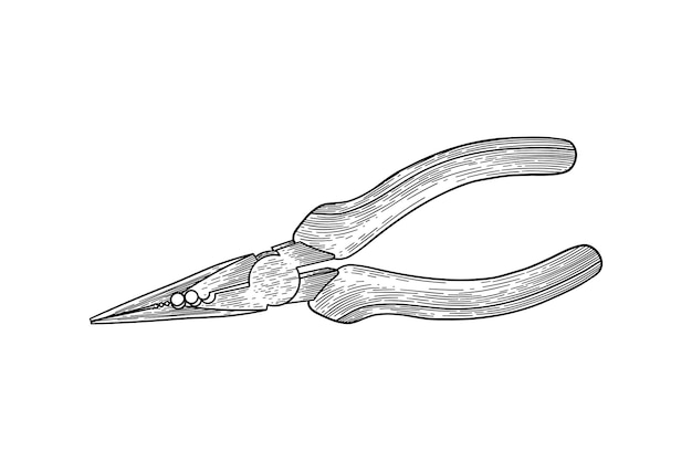 pinzas dibujadas a mano ilustración en blanco y negro