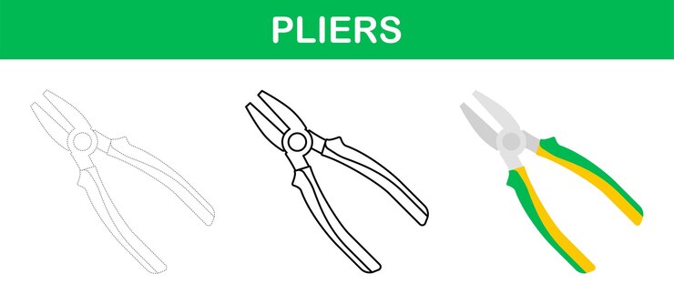 Vector pinzas hoja de trabajo para rastrear y colorear para niños