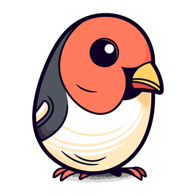 Pinzón de dibujos animados sobre un fondo blanco Ilustración vectorial