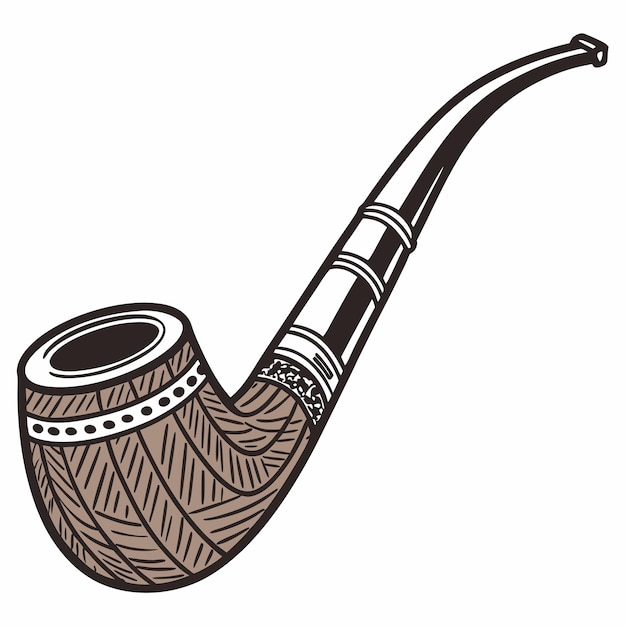 Pipa de madera aislado sobre fondo blanco.